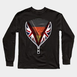 German Flag  Germany Flag zipped British Flag - Gift for German From Germany Long Sleeve T-Shirt